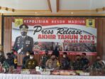 Akhir Tahun 2021, Kapolres Madiun Gelar Press Release Sampaikan Capaian Keberhasilan