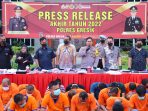 Rilis Akhir Tahun, Polres Gresik Tangani Ribuan Kasus
