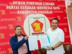 Atribut Partai Gerindra Dicopoti Satpol PP, DPC Gerindra Sidoarjo Ancam Gugat Pemkab Sidoarjo