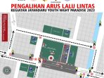 Jayandaru Youth Night Paradise, Dishub Sidoarjo Lakukan Pengalihan Arus Lali Lintas Menuju Alun – Alun