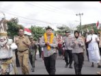 Mewakili Polresta Denpasar, Satkamling Desa Kutuh untuk gigi di depan tim penilai Polda Bali.