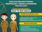 Pemerintah Desa Sumorame Membuka Pendaftaran Perangkat Desa;KAUR TU dan Umum