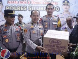 Kapolres dan Forkopimda kabupaten situbondo Beri bingkisan untuk pertugas pengamanan operasi lilin