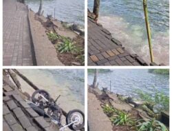 Telaga Sarangan Longsor, Enam Sepeda Motor Terjun ke Danau, Empat Wisatawan Cedera Ringan