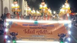 SMP Negeri 3 Magetan Ikuti Lomba Takbir Keliling Berlampion 1447 H/2026 M, Tanamkan Nilai Kebersamaan dan Kreativitas Siswa
